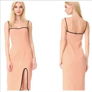 Black Halo peach with black trim Dalai sheath dress with cut-out, size 4